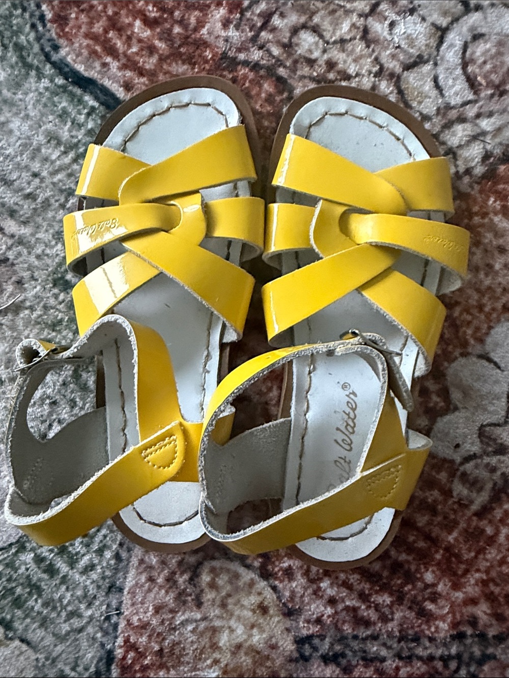 Salt Water Sandals by Hoy Yellow Strappy Kids Sandals